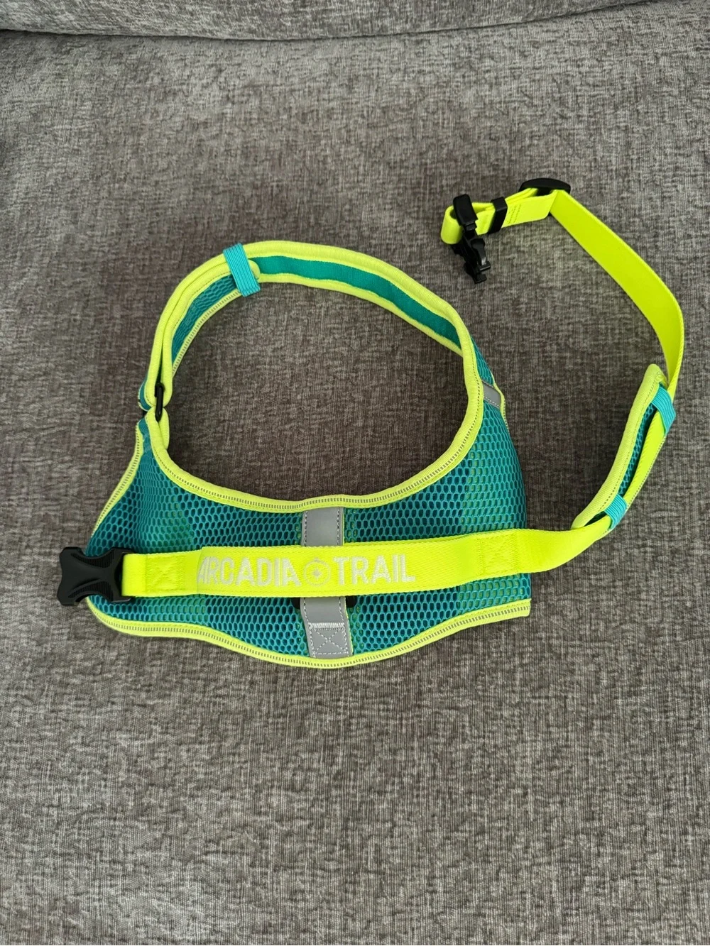 Arcadia Neon Yellow & Teal Mesh Reflective Dog Harness